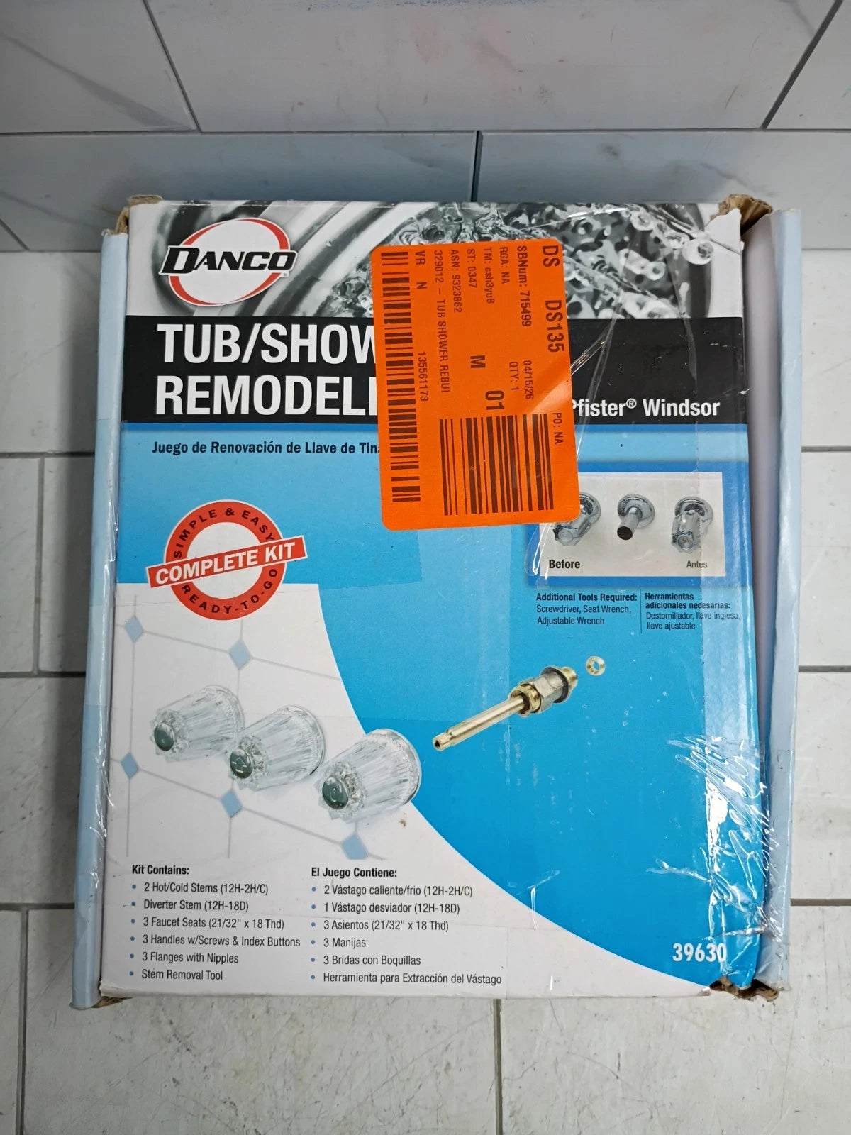 1pk Danco 39630 Tub Shower Rebuild Kit For Pfister. OPEN BOX Complete Set