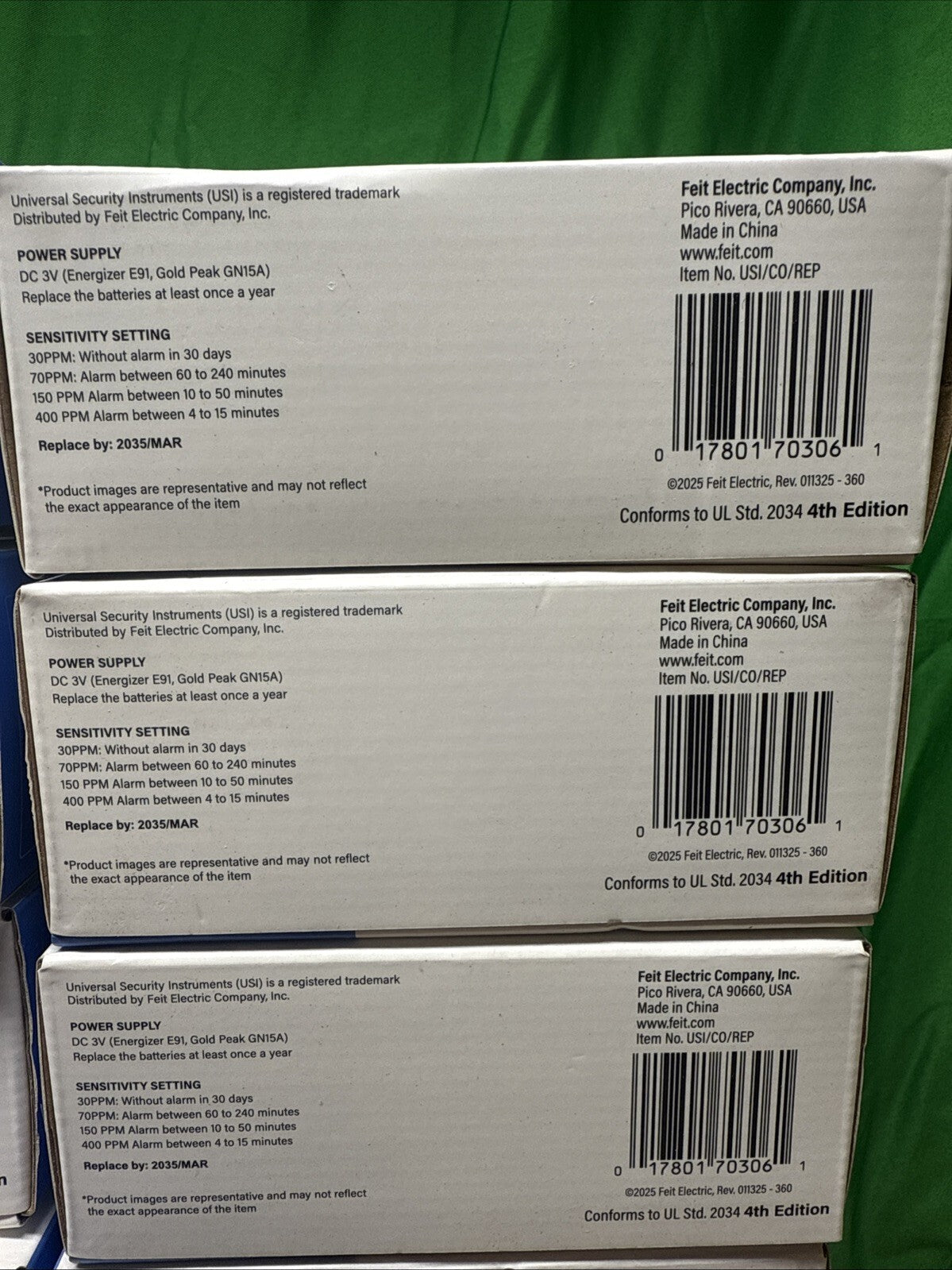 AA Battery Powered Carbon Monoxide Detector with Digital Display NEW