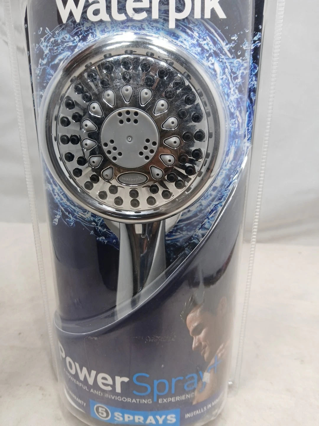 Waterpik TAV-553E 5-Spray Wall Mount Round Handheld Shower Head in Chrome NEW