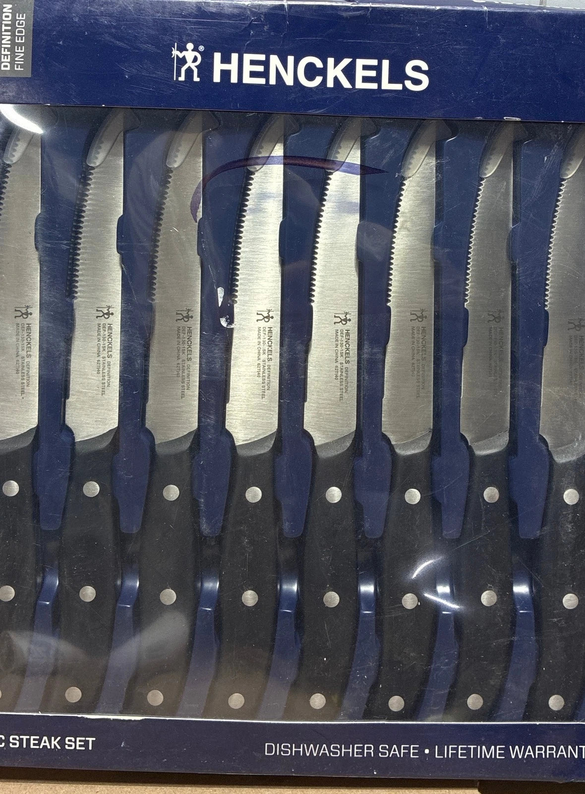 Henckels 8 Piece Steak Knife Set 4.5" Triple Rivet Stainless Steel Blade OB