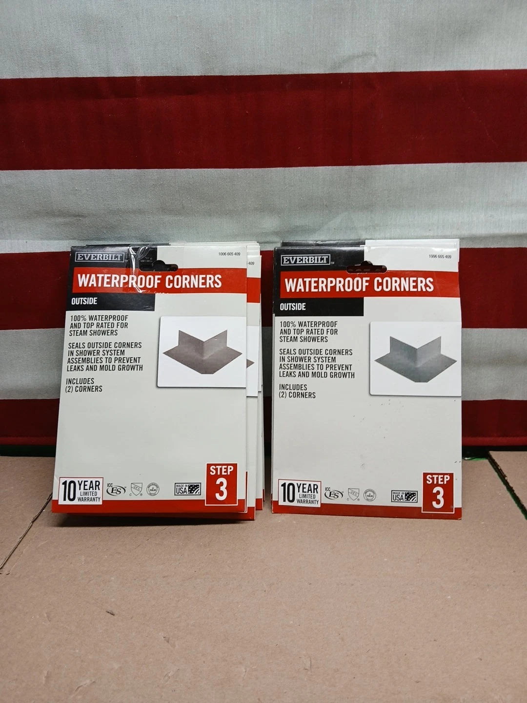 LOT OF 10 2pk Everbilt Watershield Shower System Waterproof Outside Corners