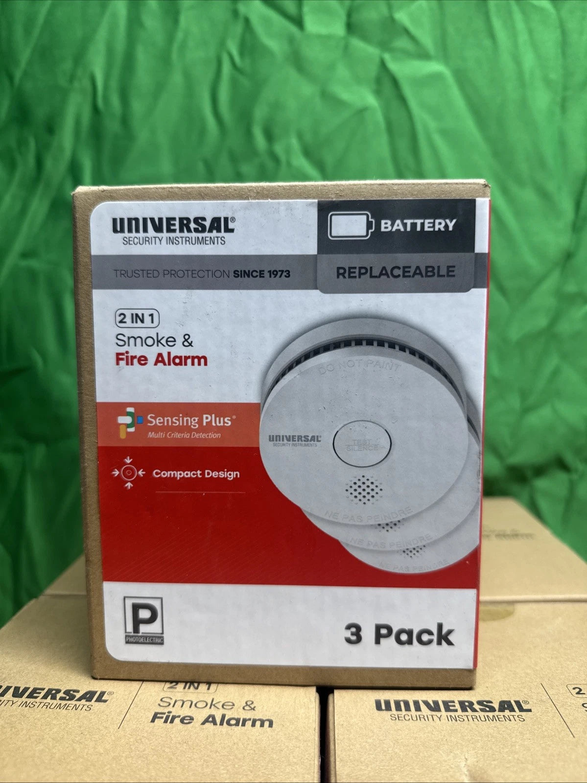NEW 9-Volt Battery Operated Smoke Detector with Photoelectric Sensor Item 3PACK