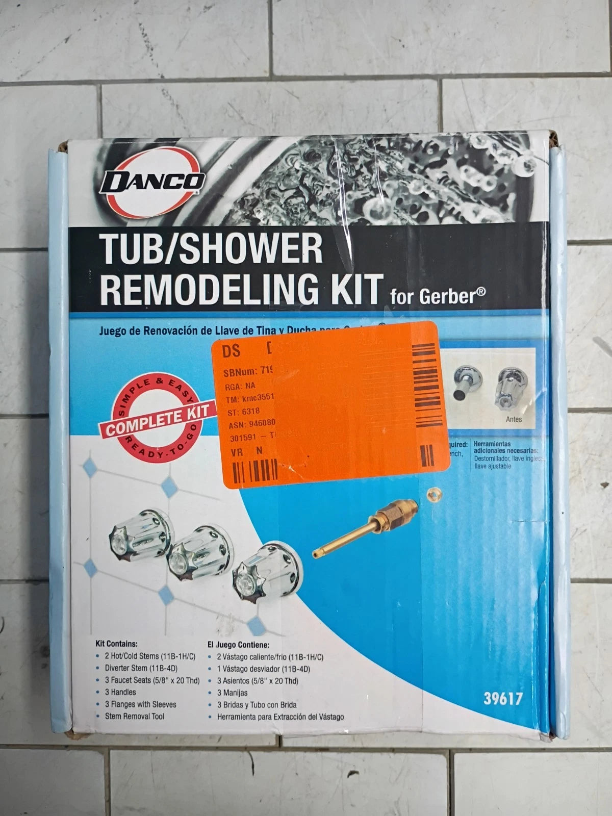 Gerber Tub/Shower 3-Handle Remodeling Kit in Chrome. OPEN BOX