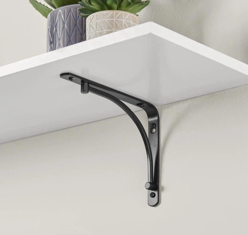 20-Pack Everbilt 6 in. x 8 in. Black Classic Arch Steel Shelf Bracket