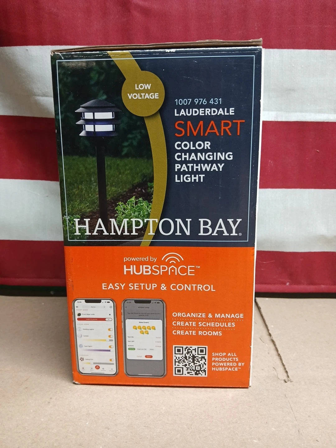 LAUDERDALE Hampton Bay 70 Lumen Matte Black 3-Tier Outdoor Light w/ Hubspace