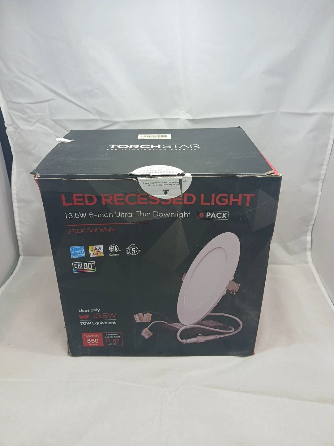6 Pack Premium Series 4 Inch Ultra-Thin LED Recessed Light with Junction Box