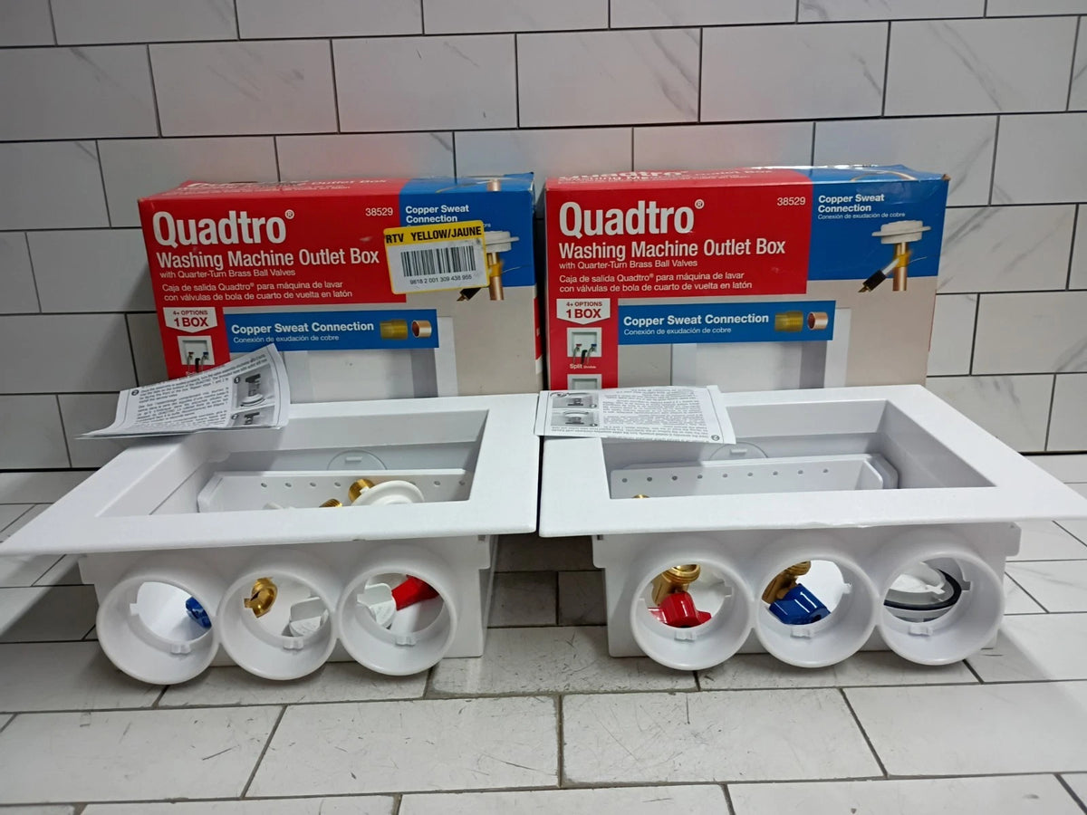 (2 Pack) Oatey 38529 Washing Machine Center Drain Outlet Box With Swt Valves OB