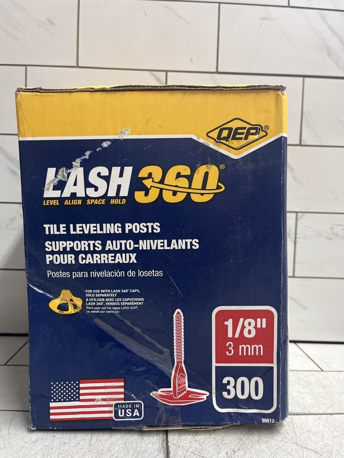 Pack of 300 LASH 360 Tile Leveling System Posts Polymer Red 1/8 Inch (3 mm)