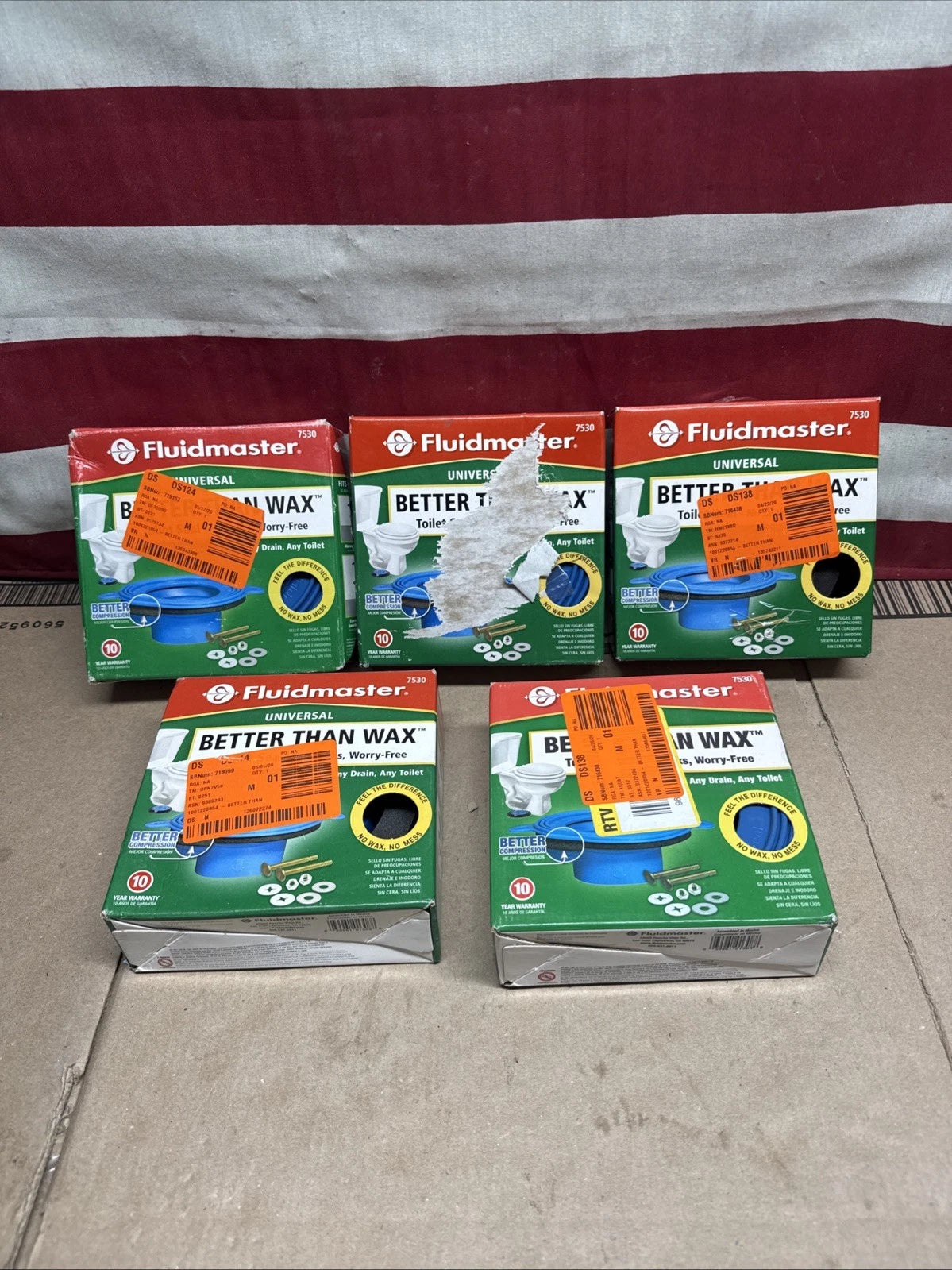 5pk Fluidmaster, Universal Better Than Wax Toilet Seal 7530