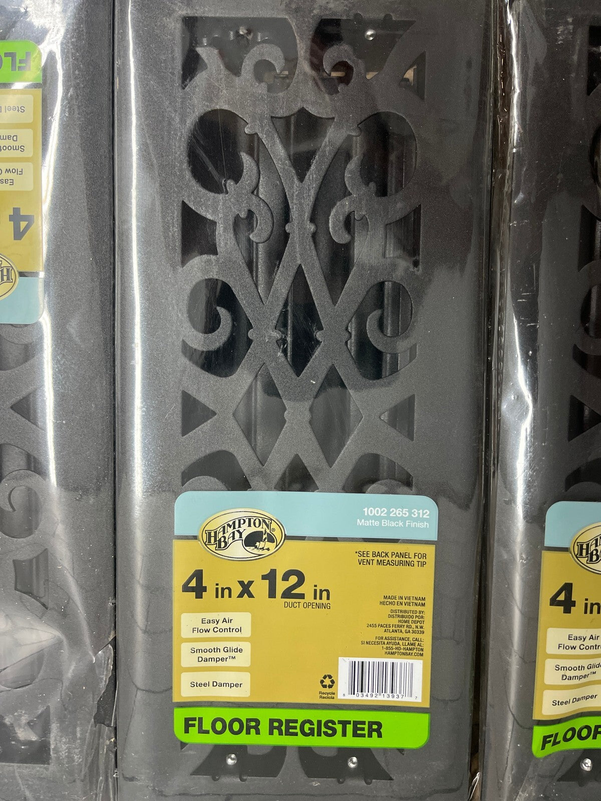 Lot Of 10 Hampton Bay Elegant Scroll 4 in. x 12 in. Steel Floor Register