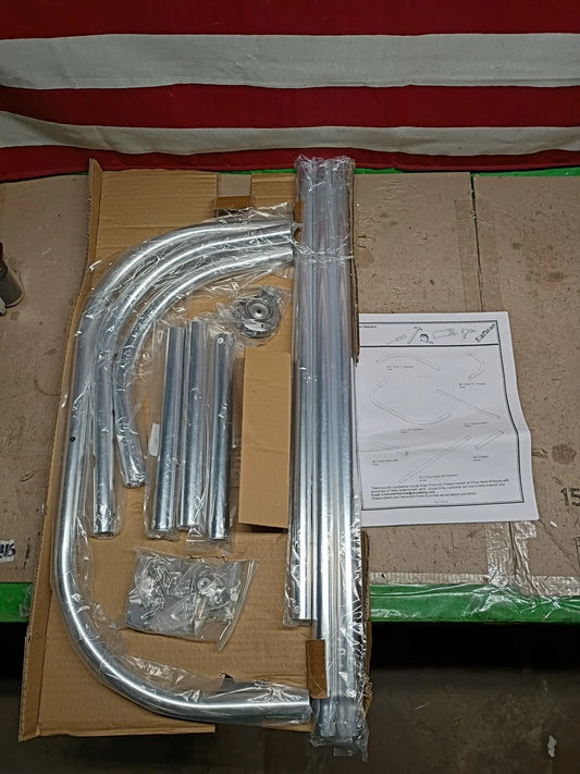 Utopia HP1SS Alley Hoop Shower Rod For Clawfoot Tub, Chrome 46" x 22", Open Box,