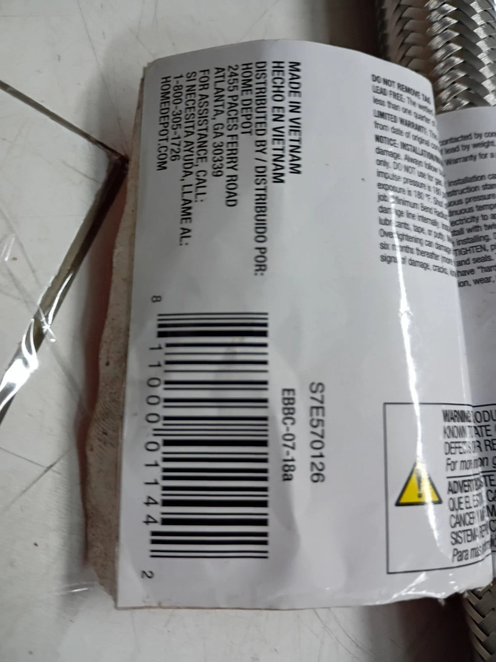 6 PK Everbilt 3/4" FIP x 3/4" FIP x 18" Stainless Steel Water Heater Connecter