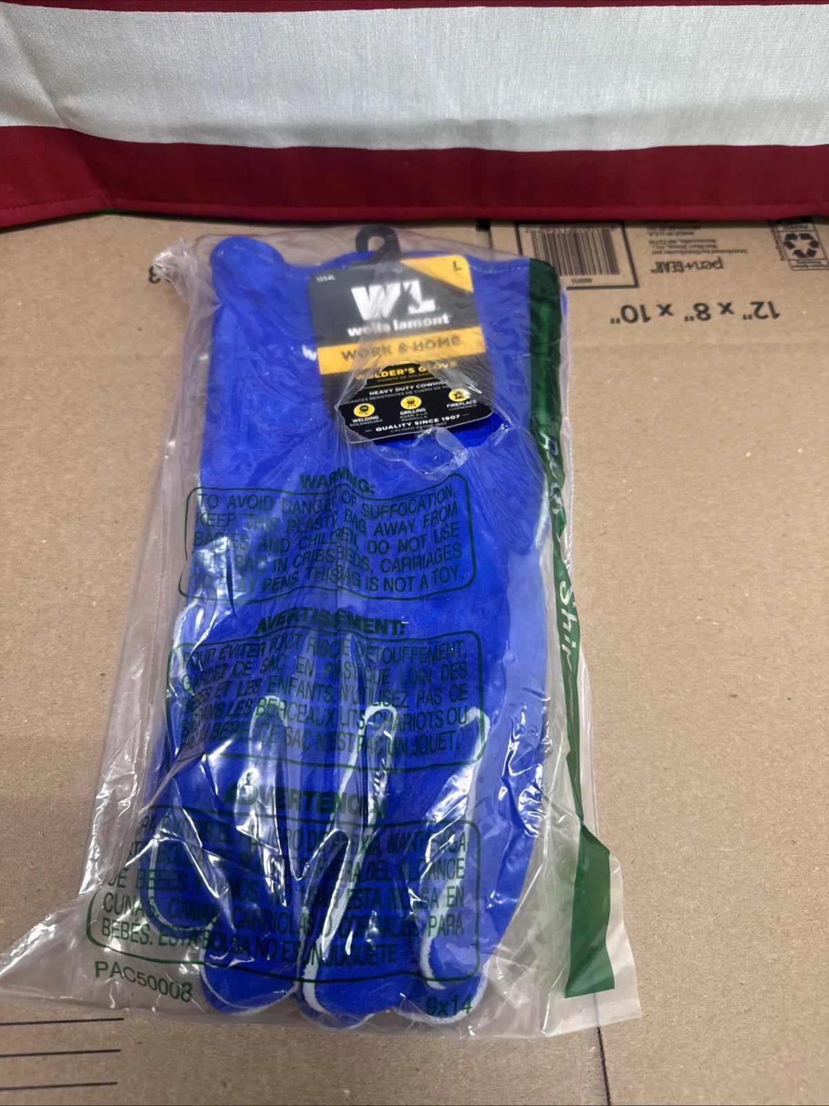 Men's 1054 Heavy Duty Welding Gloves – Blue, Large, Heat & Abrasion Resistant