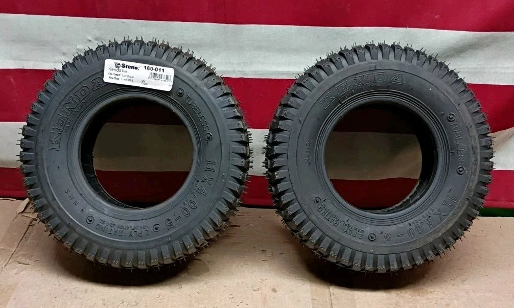 2-PACK Stens 160-011 Kenda Tires-11 x 4.00-5 Turf Rider 2-Ply