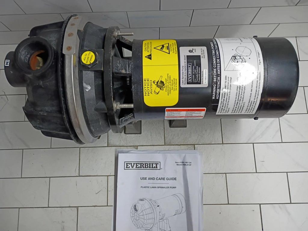 Everbilt HDLS15P, Lawn Irrigation Pump Plastic 1-1/2HP, 52 GPM **PARTS ONLY**