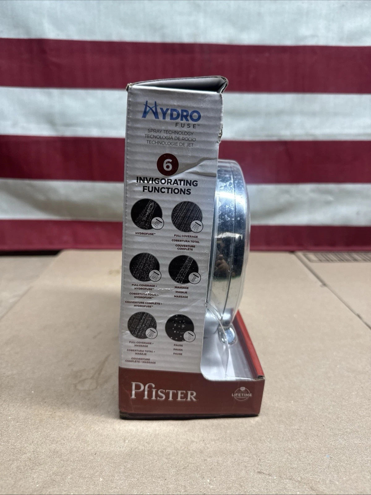 Pfister HydroFuse 6-Spray Spot Defense Brushed Nickel Wall Mount Shower Head