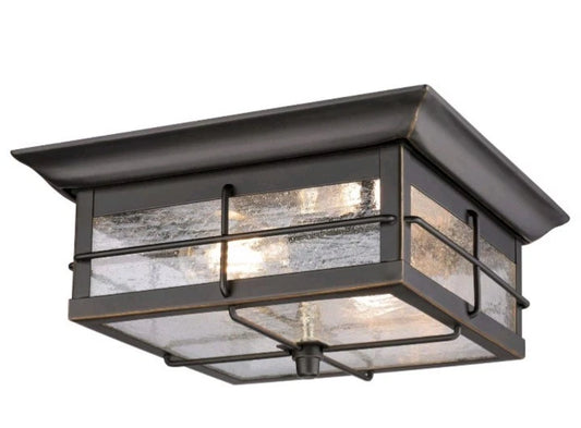 Westinghouse 6578400 Orwell 2-Light Bronze Outdoor Flush Mount Clear Glass OB