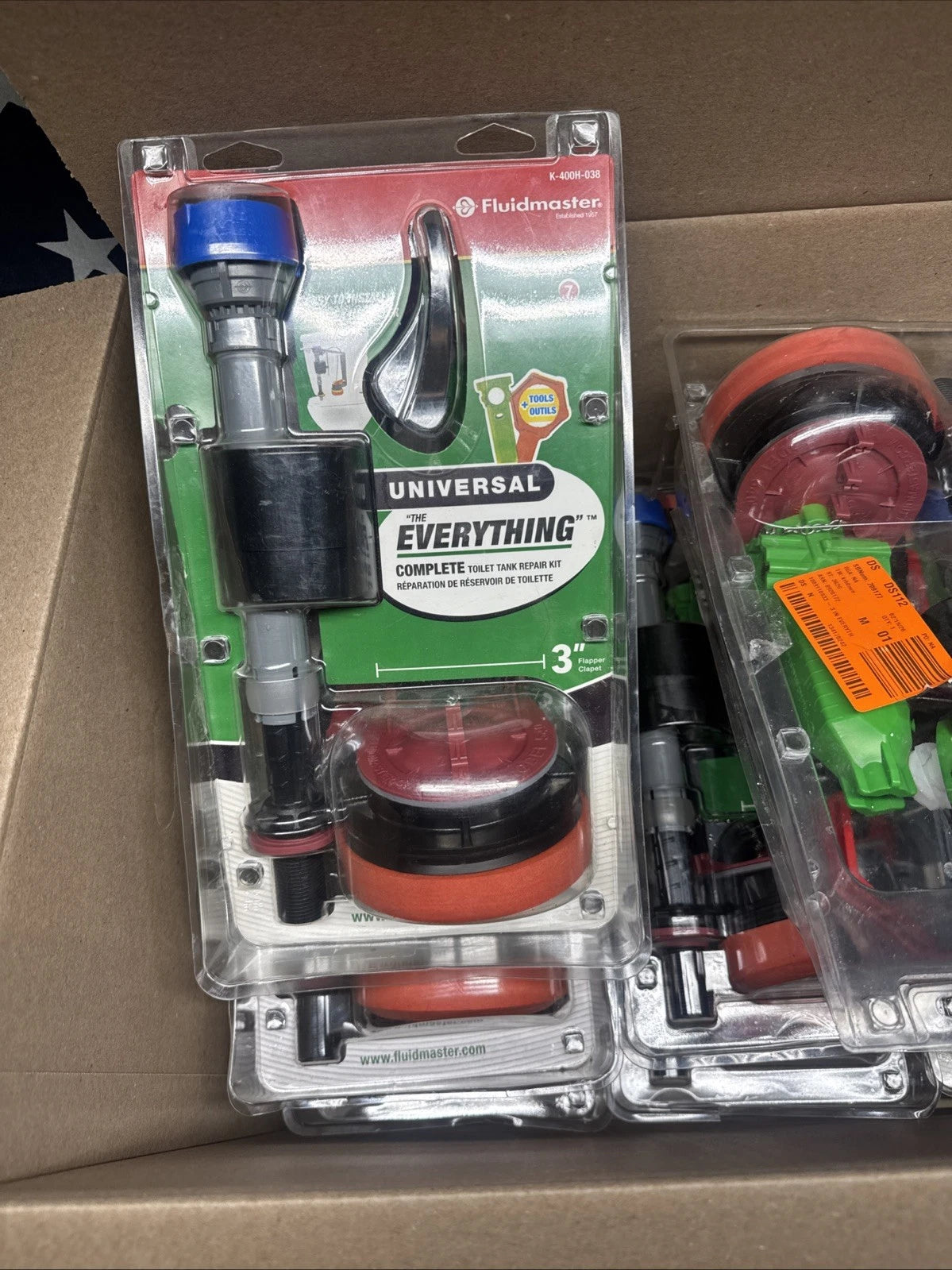 9pk Fluidmaster K-400H-038 Everything Toilet Repair Kit 3" flush valve, OB
