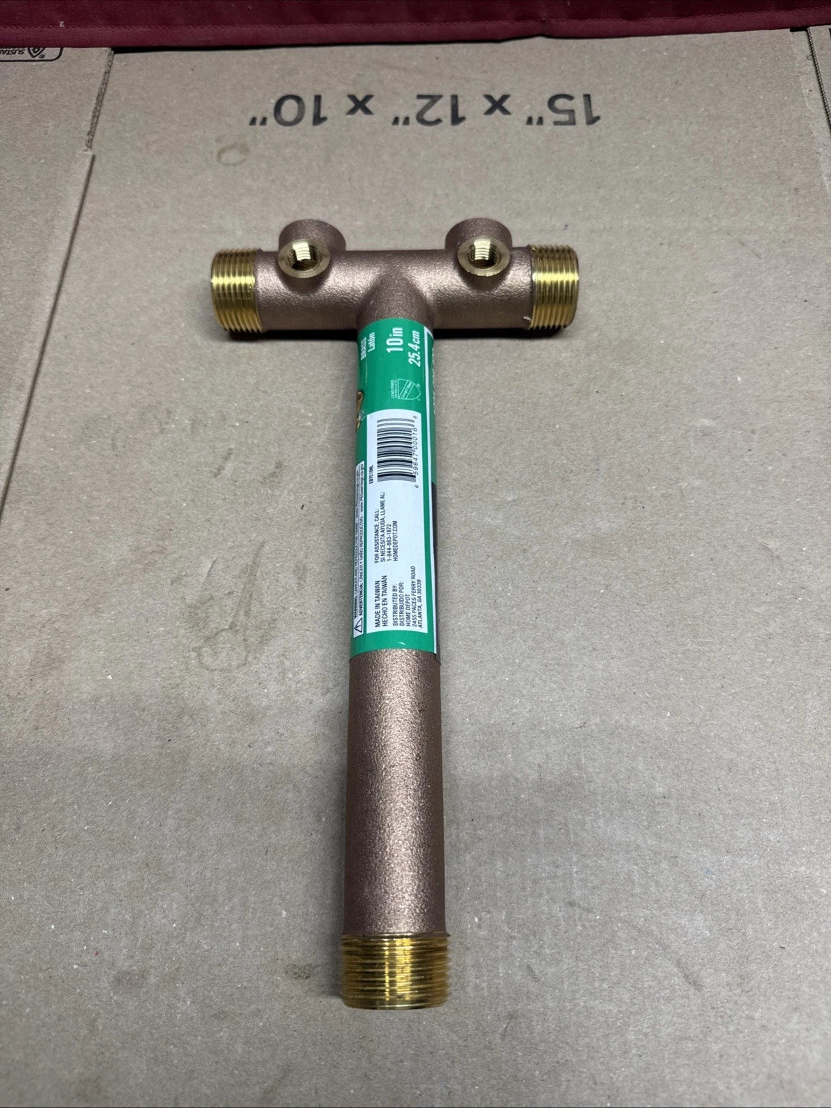 EVERBILT 10 in. Brass Dual Threaded Tank Tee 1" NEW