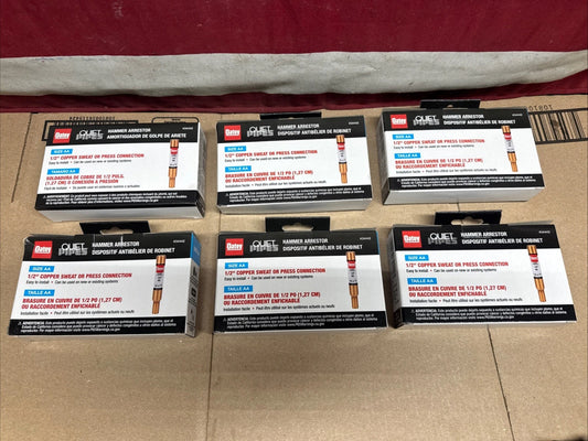 6Pk Oatey Quiet Pipes SWT/Press AA Straight Hammer Arrestor 1/2" Male 34442