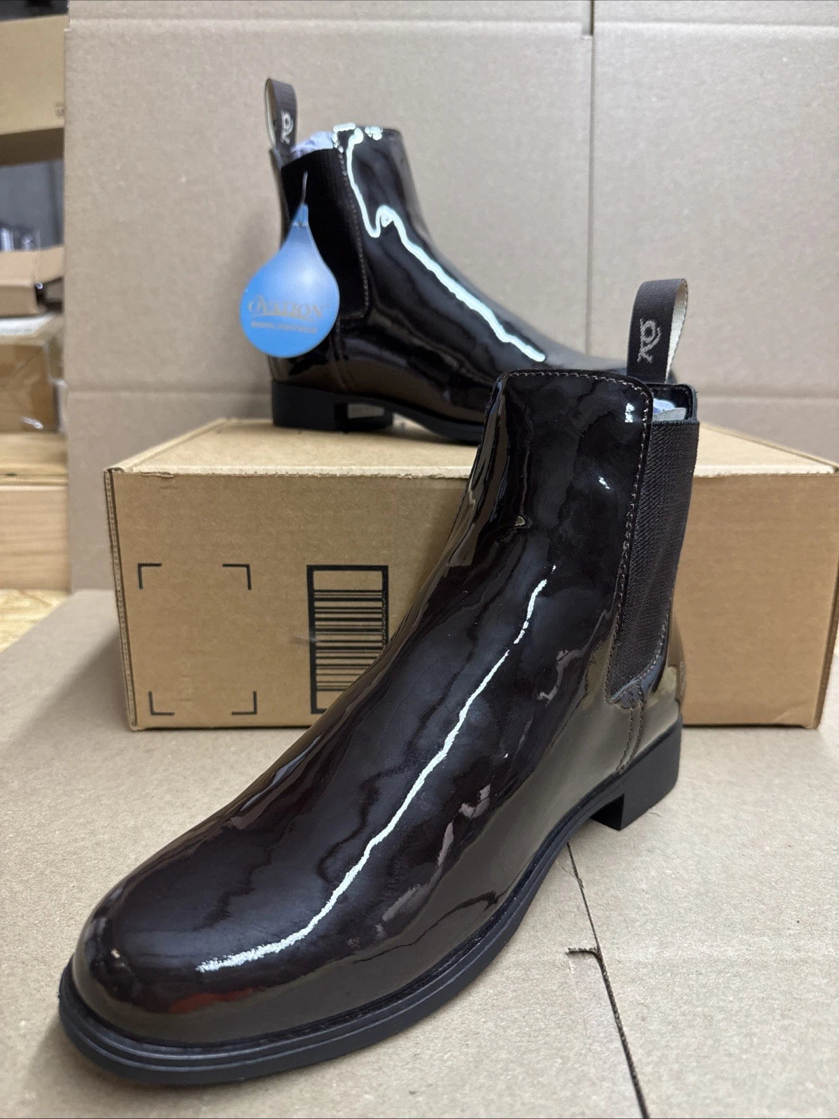 OVATION Women's Size 7.5 Finalist Elastic Patent Jod (455825BLK)