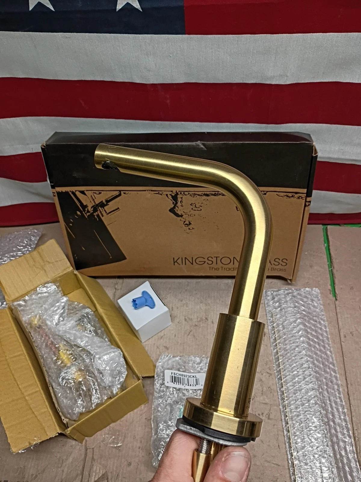 Kingston Brass FSC8953.CKL Kaiser 1.2 GPM Deck Mounted Widespread - Brass, OB,