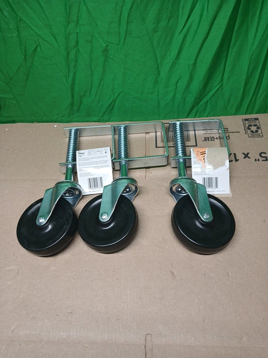 3p 4 Inch Spring Loaded Gate Caster Rubber Wheel 125lb Wood Or Chain Link Fences