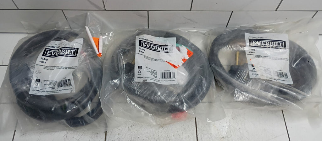 3-PACK Everbilt 61245HD 4ft Range Stove Cord Plug 50 Amp 4 Wire 4 Prong New