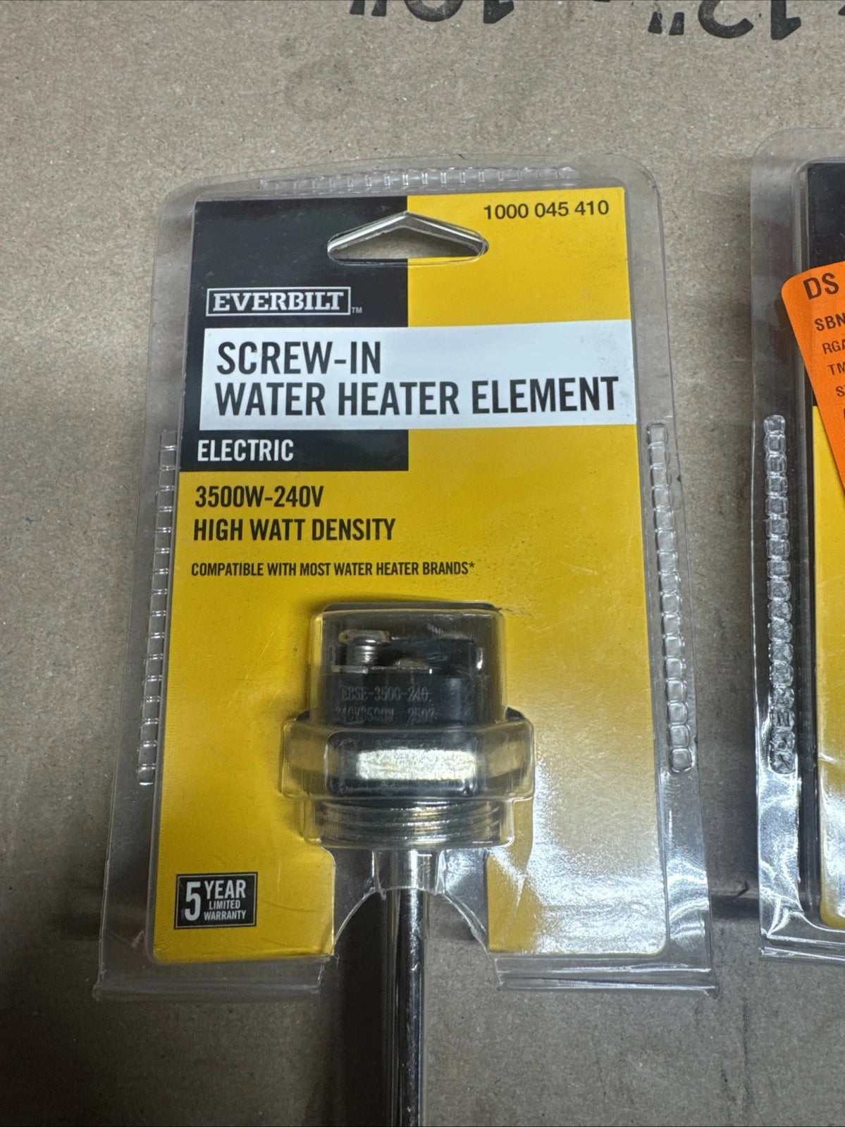 2pk Everbilt 4500W Fold-Back Screw-In Alloy Water Heater Element Stainless Steel