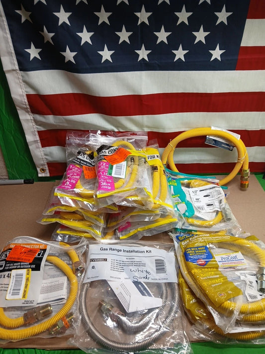 Lot Of 16 Assortment Of Gas Connector Hoses Everbilt Brass Craft Eastman
