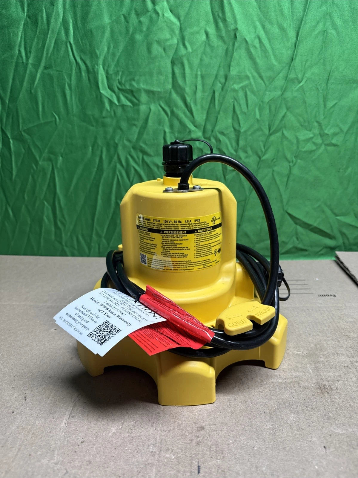 Wayne WWB WaterBUG Submersible Pump 1/6 hp .16 hp 1350 gph