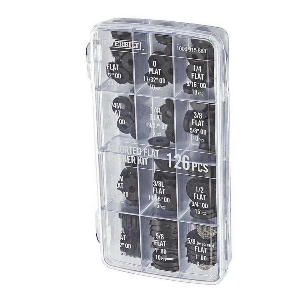 2PK Everbilt Flat Rubber Washer Pro Assortment Kit (126-Pieces)