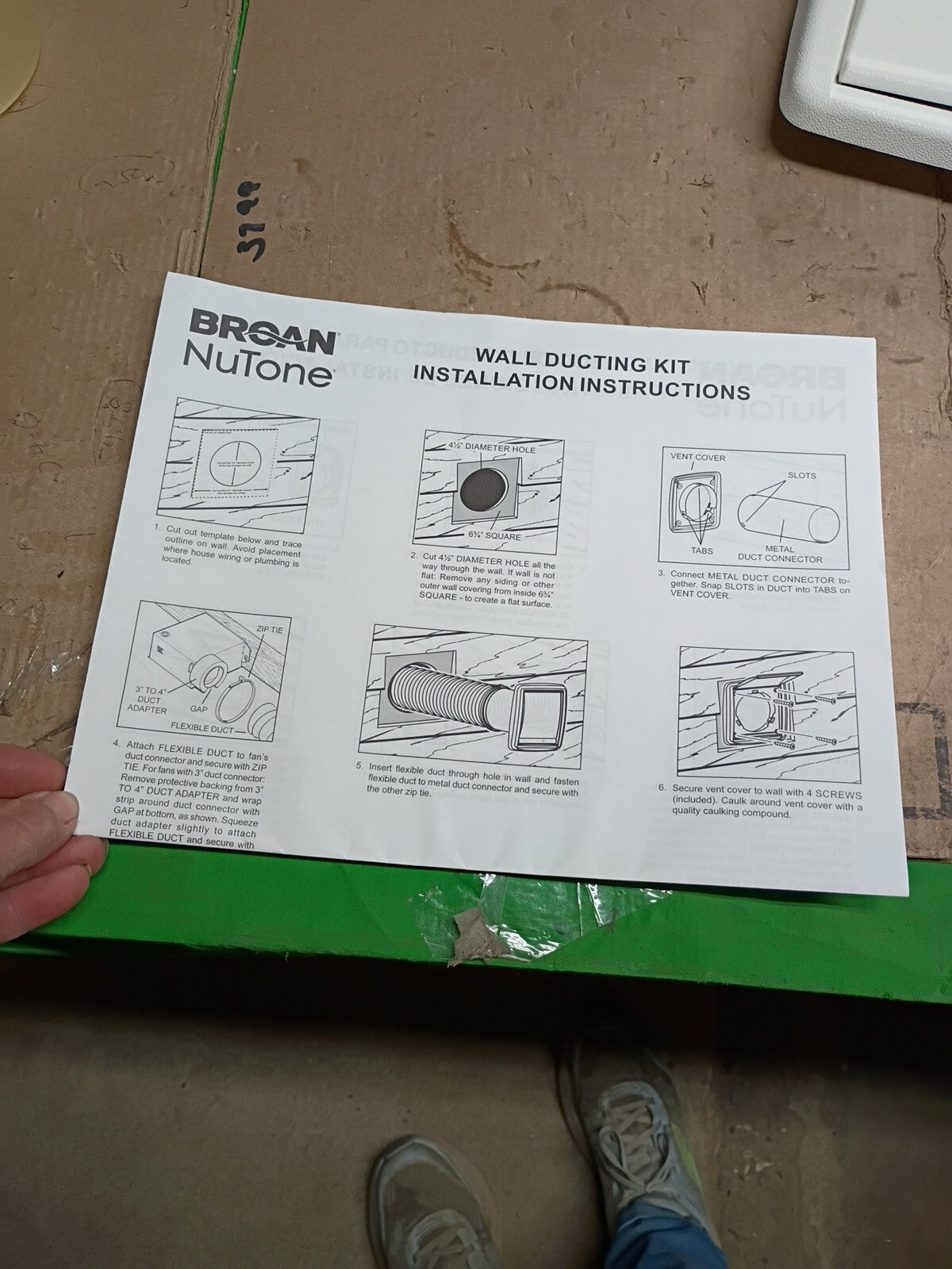 Broan-NuTone WVK2A Flexible Wall Ducting Kit for Ventilation Fans Exhaust Fans.|