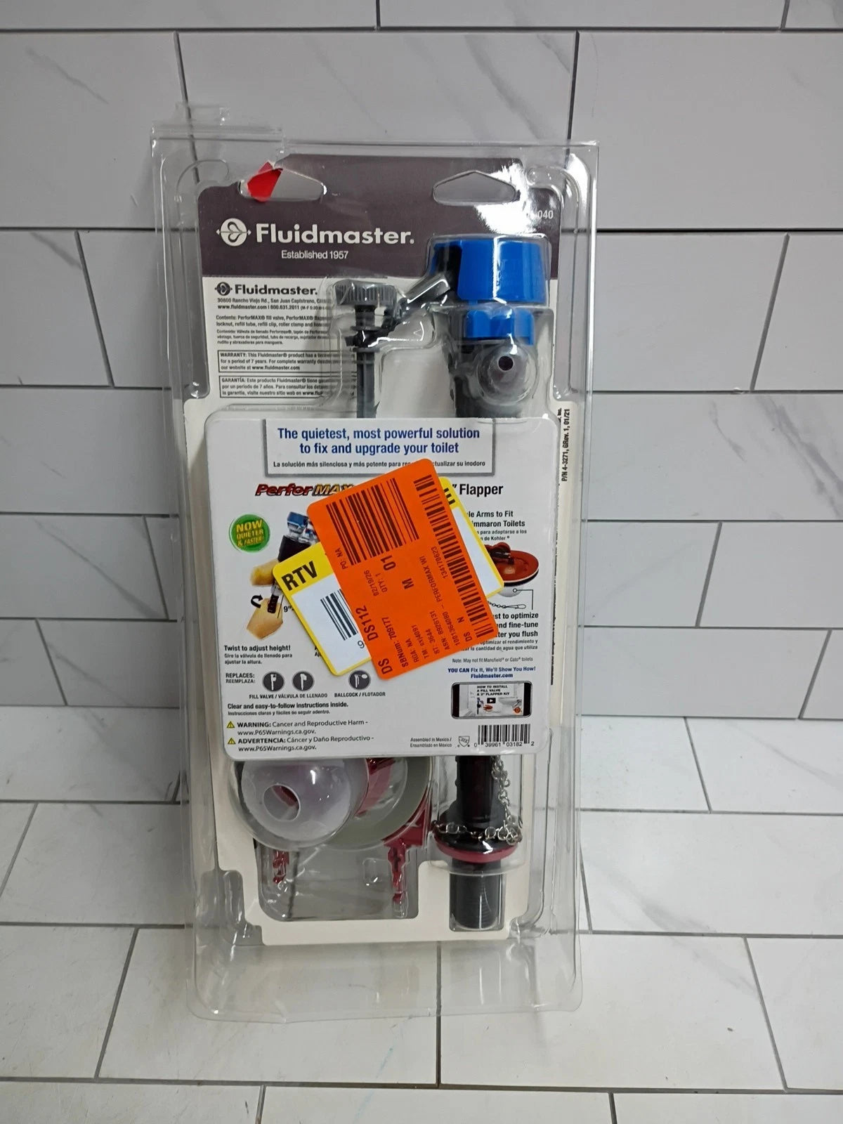 LOT OF 6 Fluidmaster PerforMAX Fill Valve and 3-Inch Flapper Toilet Repair