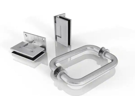 Hardware Pack w/ Handle Brass Brushed Nickel For Door 78" GW-DO-KIT-BN
