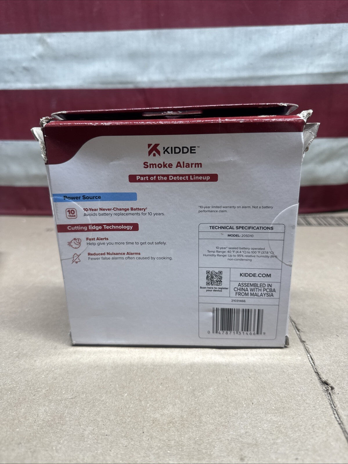 2PK Kidde 20SD10 10-Year BatteryPowered Detect Smoke Alarm w/PhotoelectricSensor