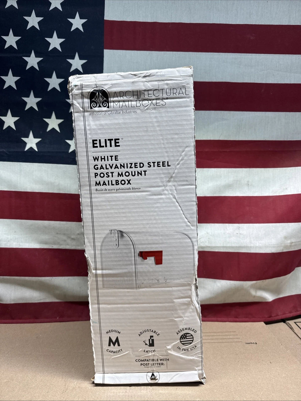 Architectural Mailboxes Elite Classic Galvanized Steel Post Mount White Mailbox