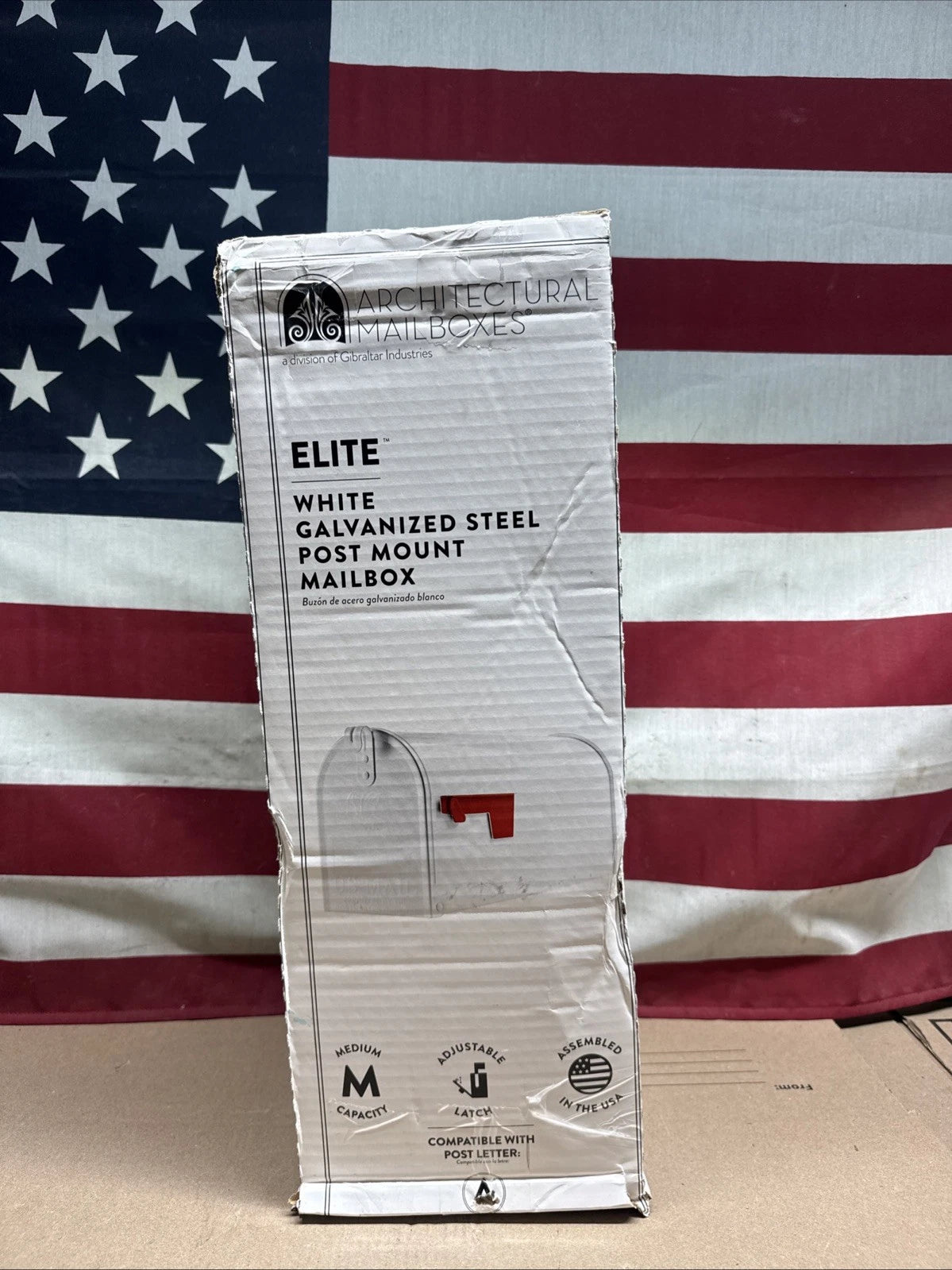 Architectural Mailboxes Elite Classic Galvanized Steel Post Mount White Mailbox