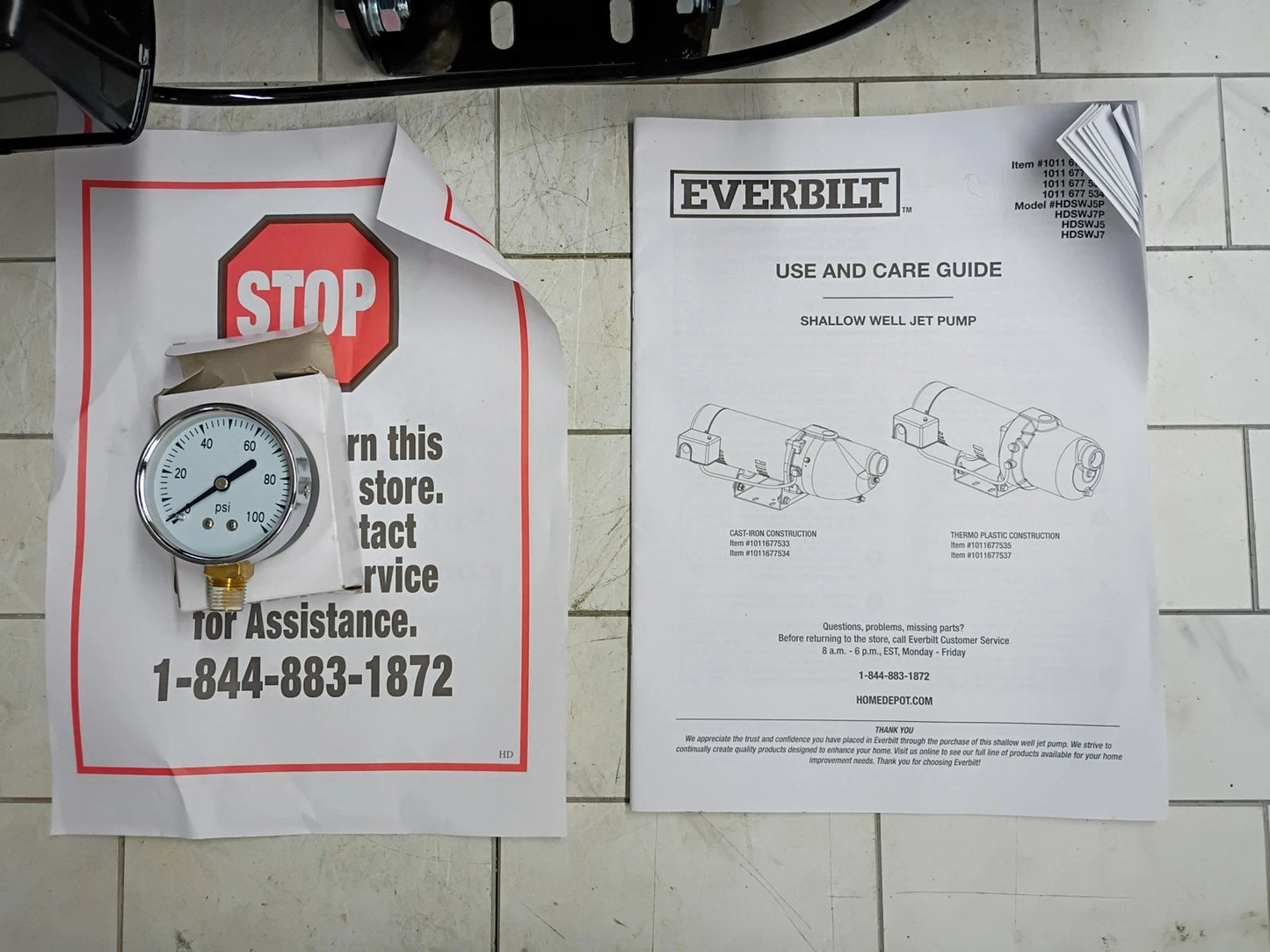 Everbilt Shallow Well Jet Pump Plastic 3/4HP HDSWJ7P ***PARTS ONLY***