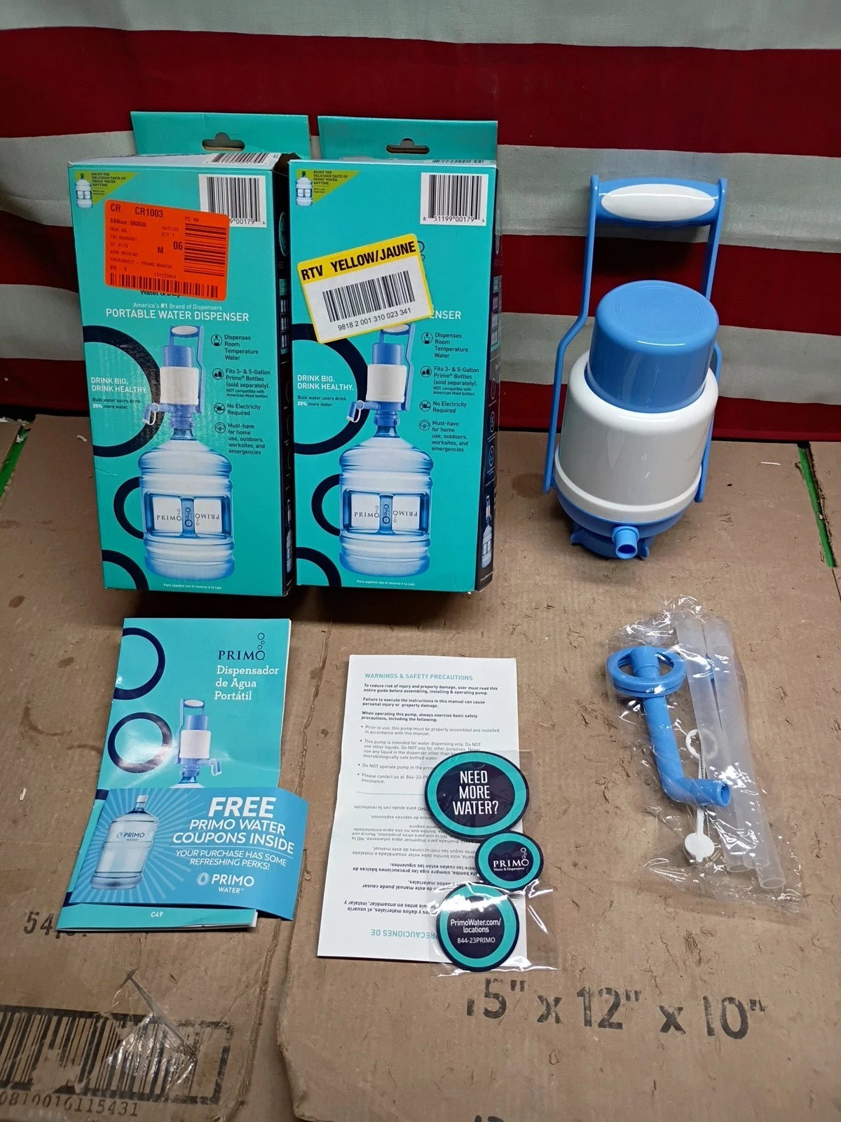 2PK Primo® Water Portable Manual Water Pump Dispenser, 3 & 5 Gallon 355714970026