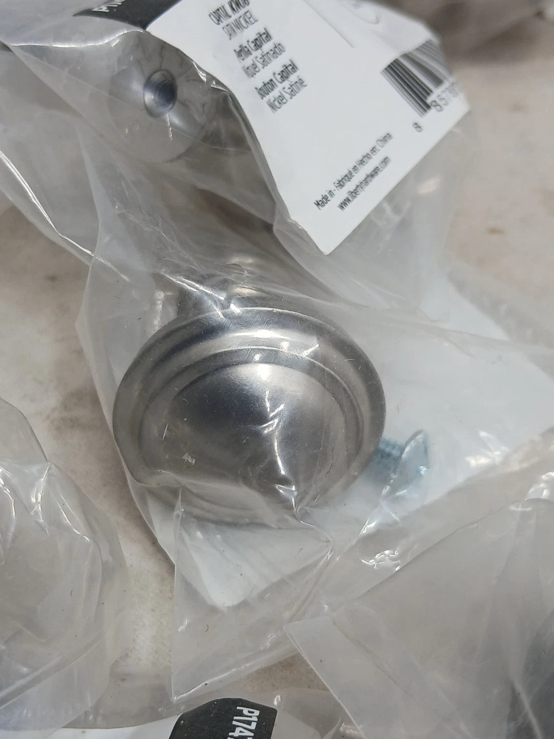 45-Pk Liberty P17477C-SN-C 1-1/4 Satin Nickel Capital Cabinet & Drawer Round New