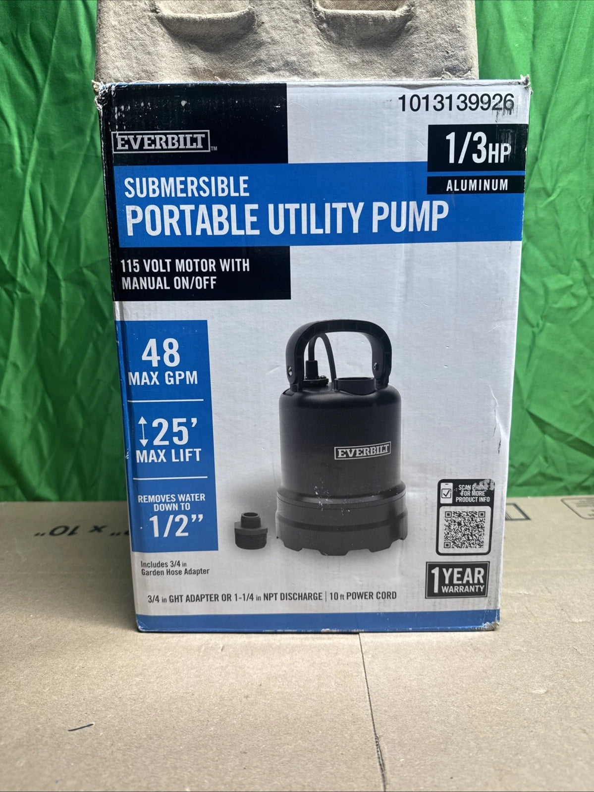 Everbilt 1/3 HP Submersible Aluminum Utility Pump