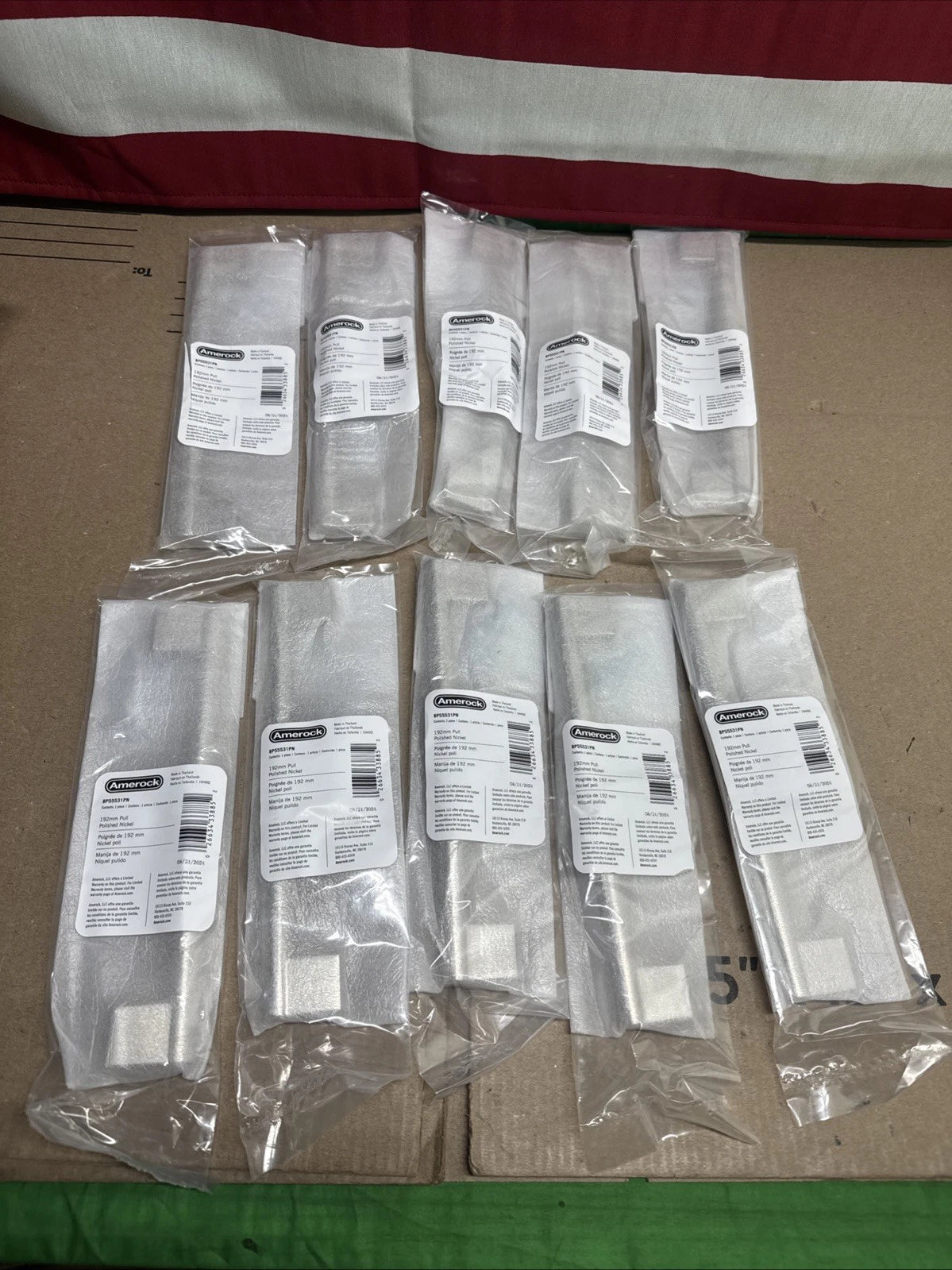 10pack Amerock BP55531 Versa 7-9/16" Center to Center Handle Cabinet - Nickel.