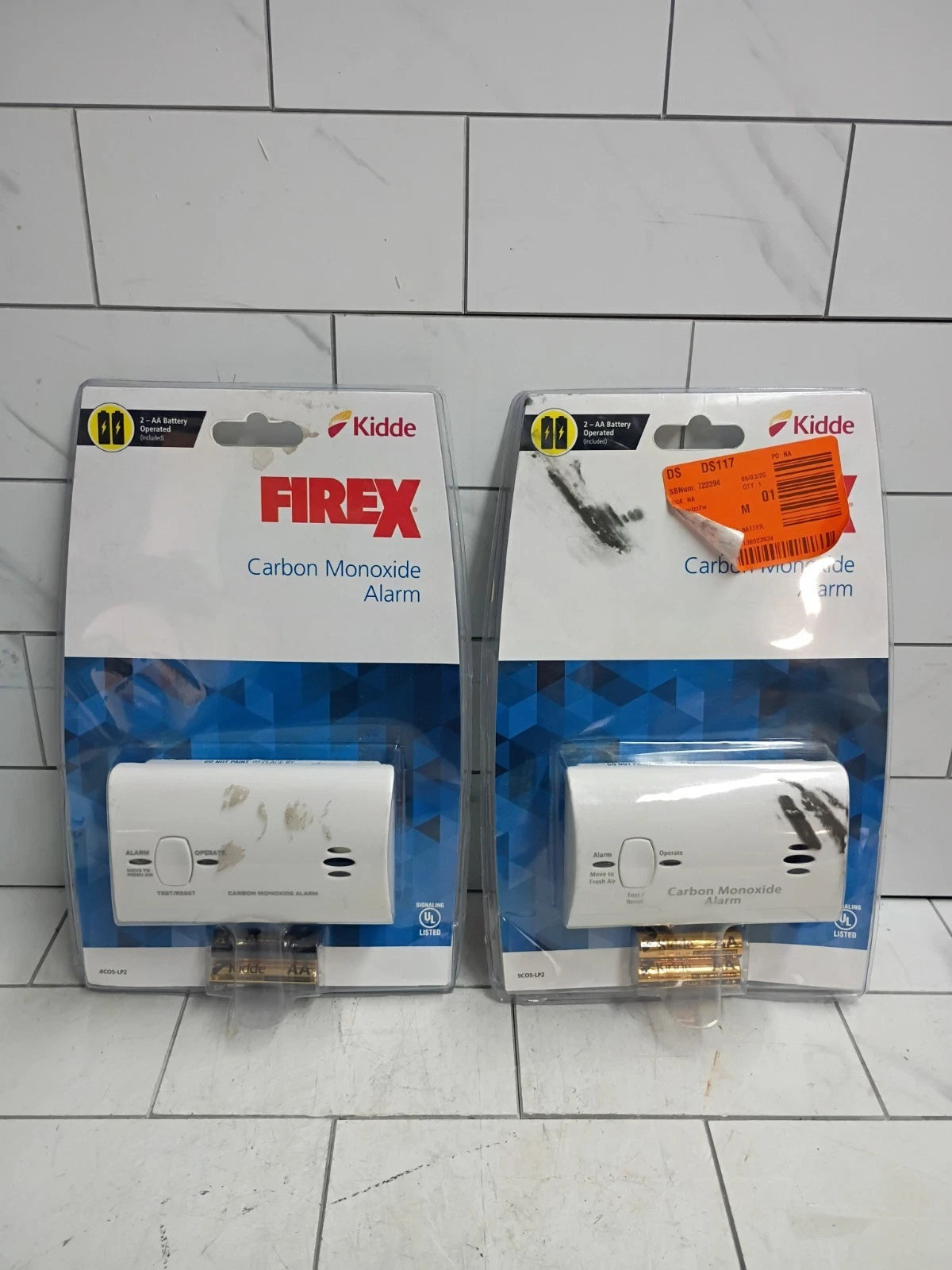 2pk. Kidde Firex Carbon Monoxide Detector, Battery Operated, CO Detector New