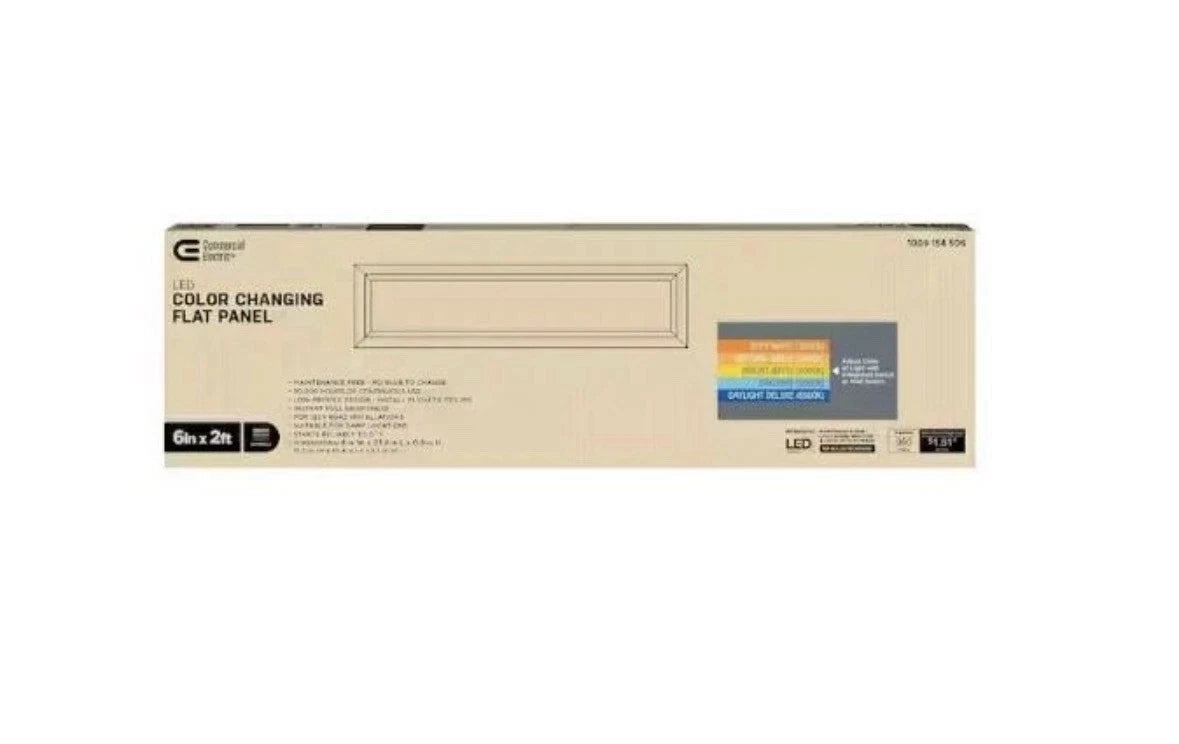 Commercial Electric 6in x 2ft LED Flat Panel Flush Mount Ceiling Fixture 950LM