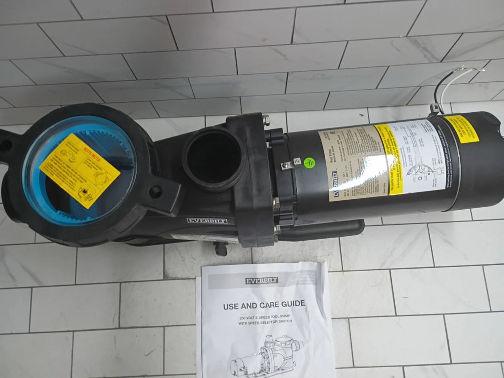Everbilt SPP10002-2SP 1 HP Pool Pump 2 Speed 230V New Open Box **NO UNIONS**