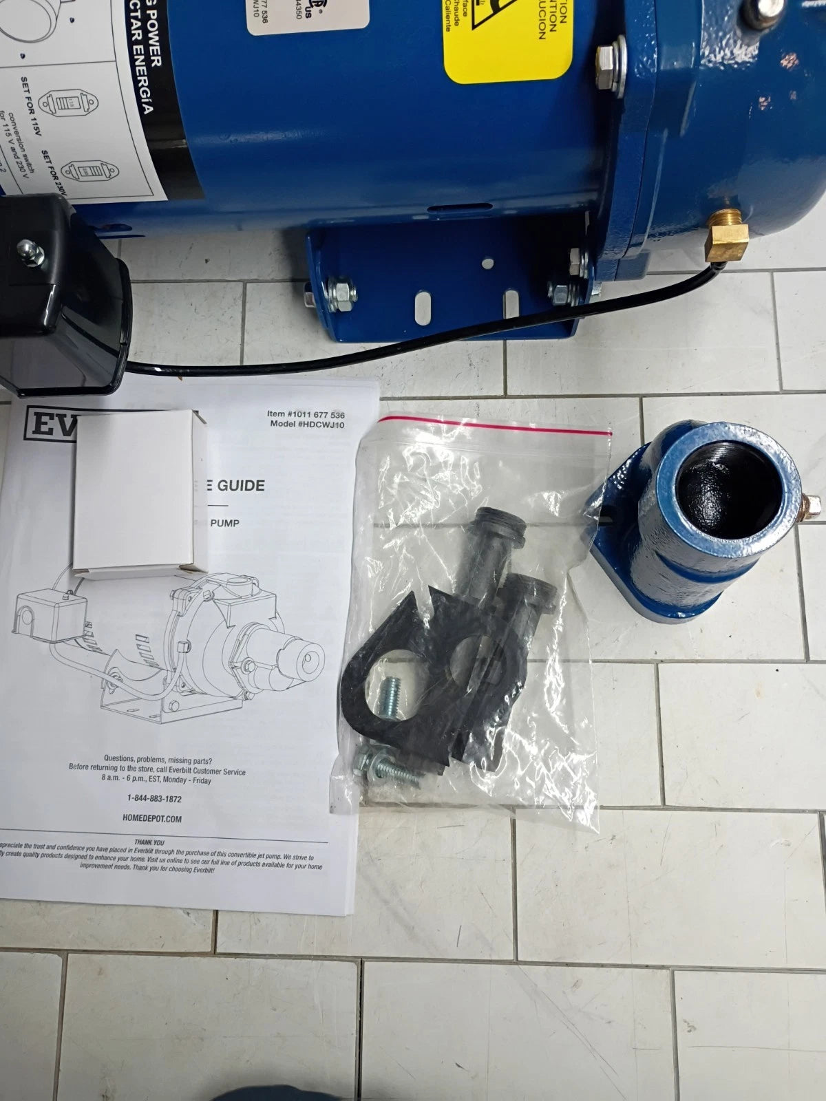 Everbilt 1 HP Professional Convertible Jet Pump. Open Box.