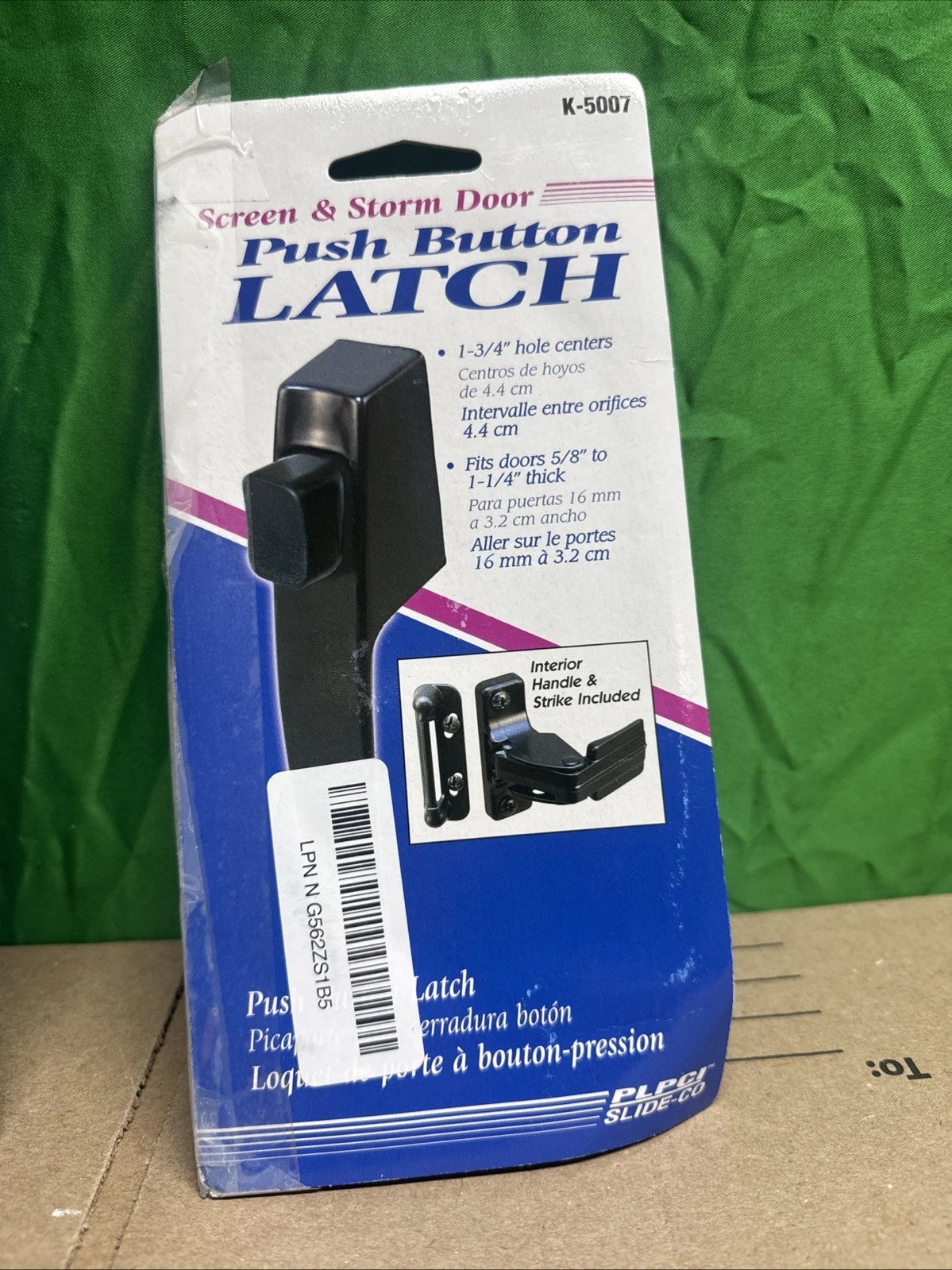2Pk Prime-Line K 5007 Screen and Storm Door Push Button Latch Set 5/8 in. Black