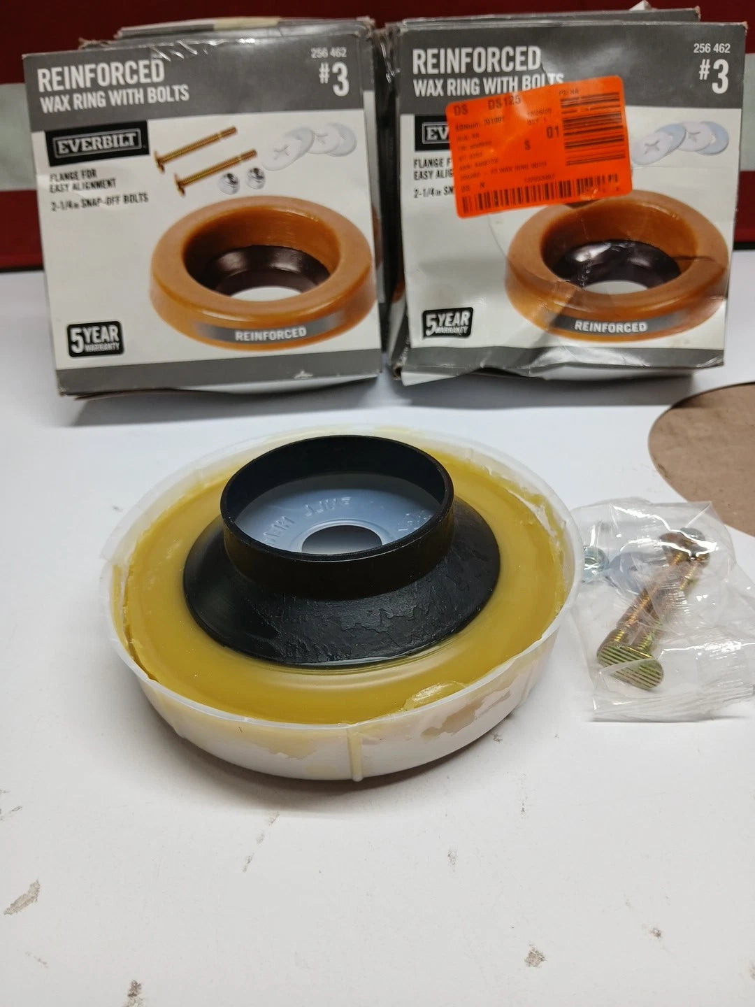 7PK Everbilt #3 Wax Ring Kit For Toilet Seal-Bolts Included