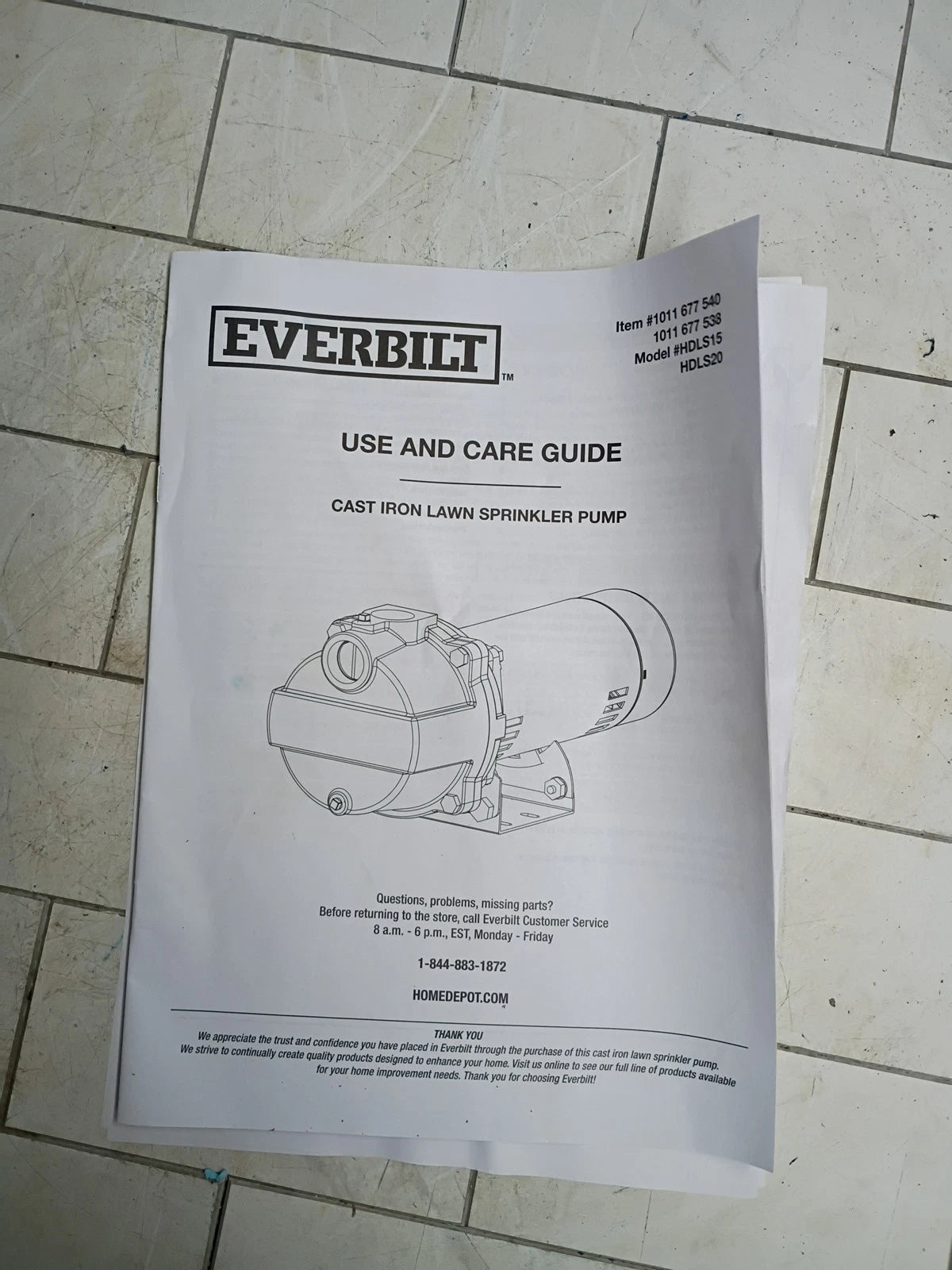 Everbilt 1-1/2 HP Cast Iron Lawn Irrigation Pump 115 /230 Dual Voltage FOR PART.